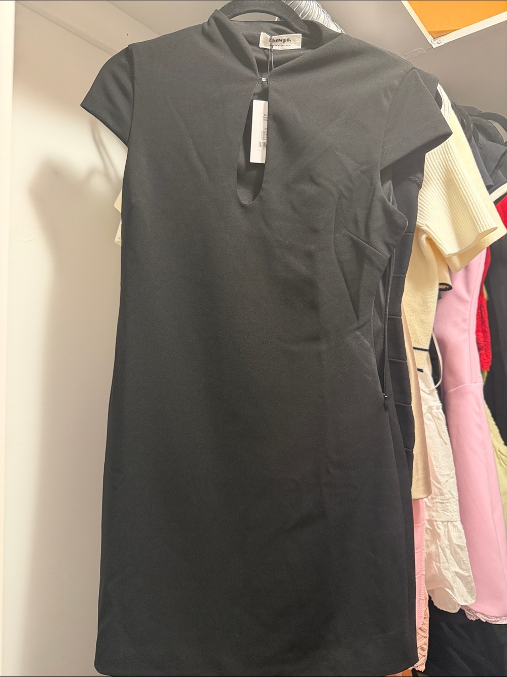 Showpo Black Mini Dress with Keyhole Neck